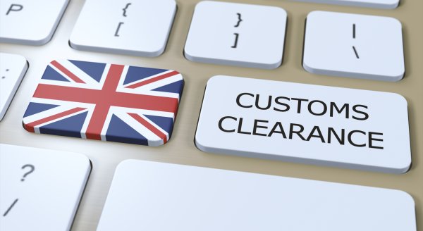 Keyboard woth UK flag and customs clearance